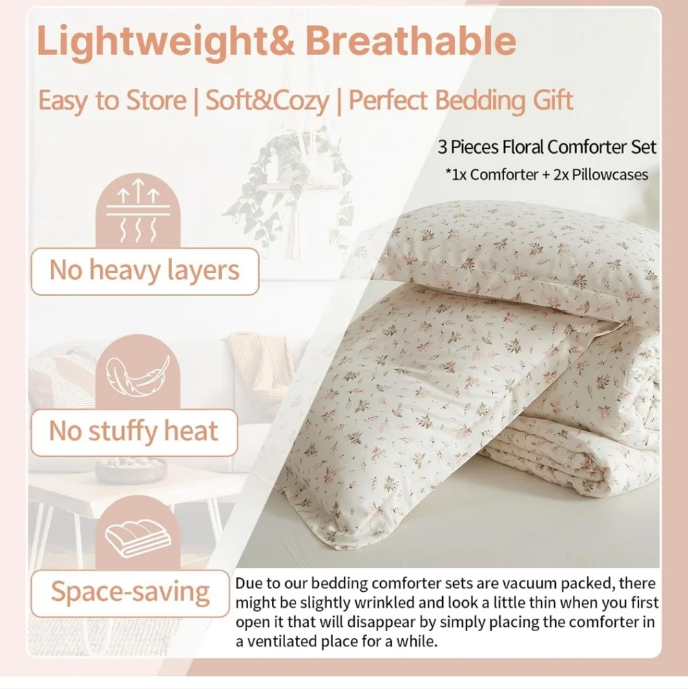 Cottagecore Floral Full Lightweight Comforter Set